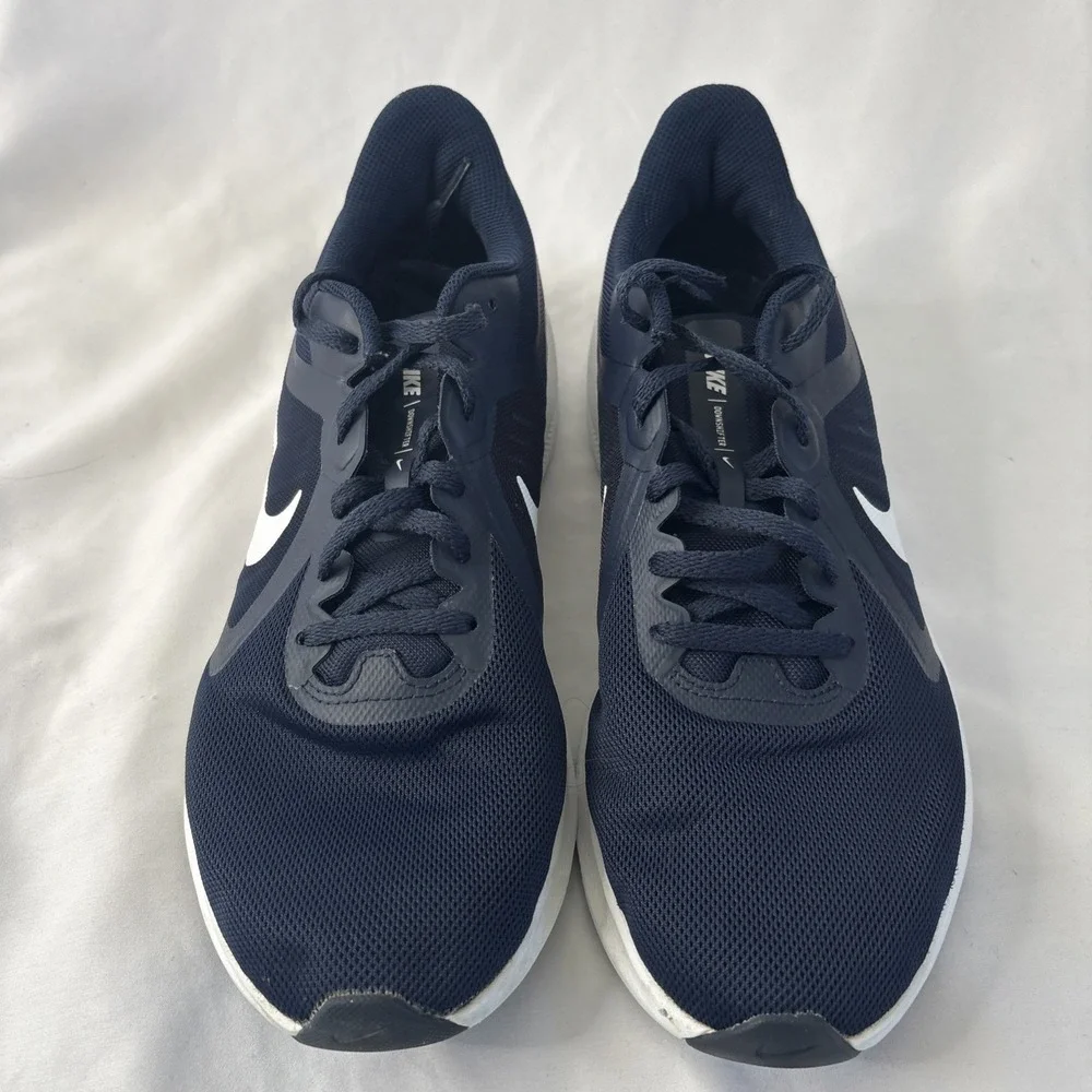 NIKE Downshifter 10 Mens Navy Blue‎ Lace Up Running Shoes 9M #C19981-402